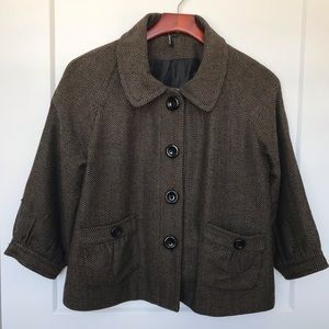 Wool Cropped Swing Coat